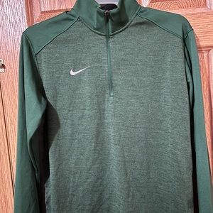 Adult Medium, Green Nike 1/4 zip.